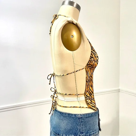 Vintage light weight cotton tiger print costume, sheer cotton not a swimsuit - Picture 6 of 7